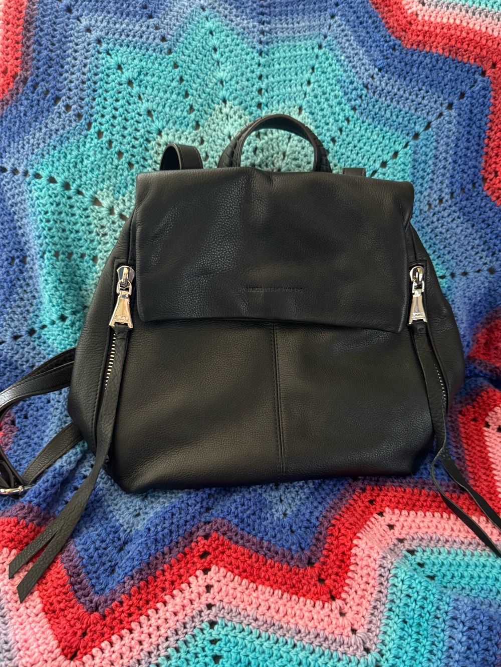 NWOT Tags Aimee Kestenberg Bali Leather Backpack Black